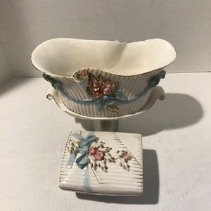 Antique set of FINE HAND DECORATED PORCELAIN Decor